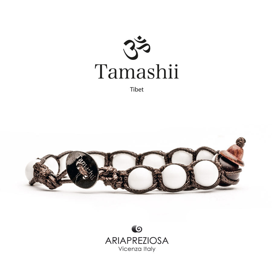 Bracciale Tibetano Tamashii In Agata Bianca – Pietra Naturale, Unisex, Regalo Benessere E Meditazione