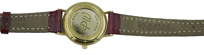 orologio in oro giallo da donna philip watch con cinturino in coccodrillo - siciliano gioielli 