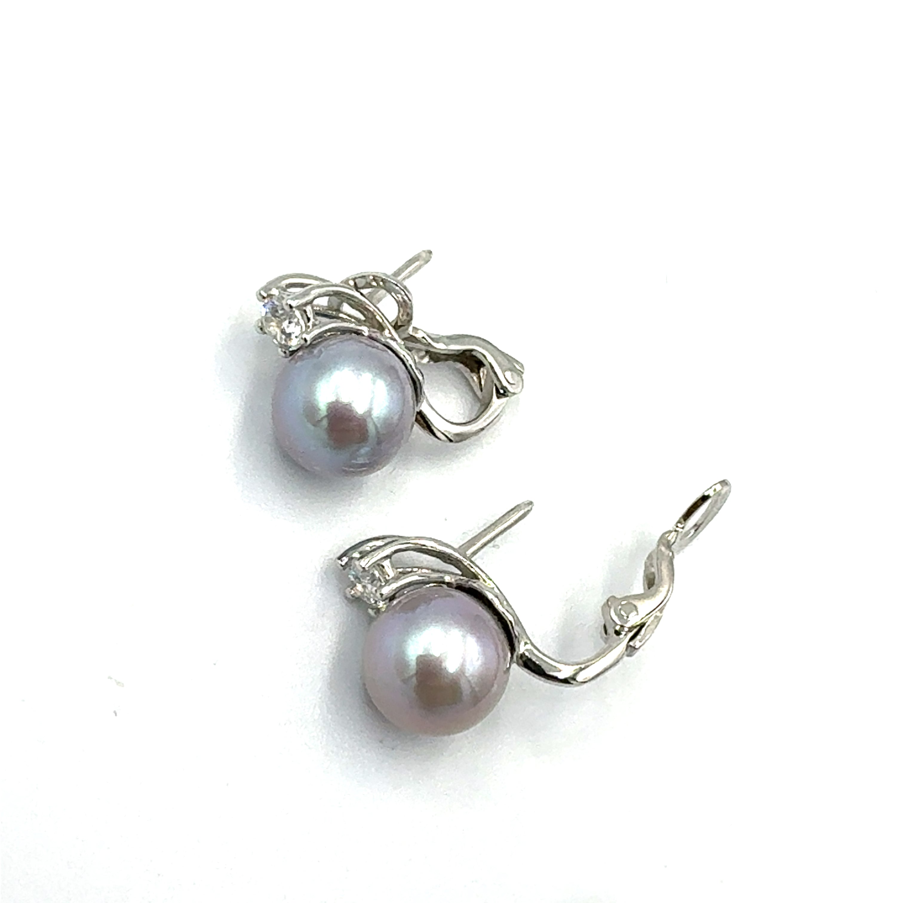 Orecchini Oro Bianco e Perle Grigie – Siciliano Gioielli