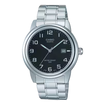 Casio Orologio Analogico Uomo | Pelle Nera E Cassa Argento | Collezione Classica - 2