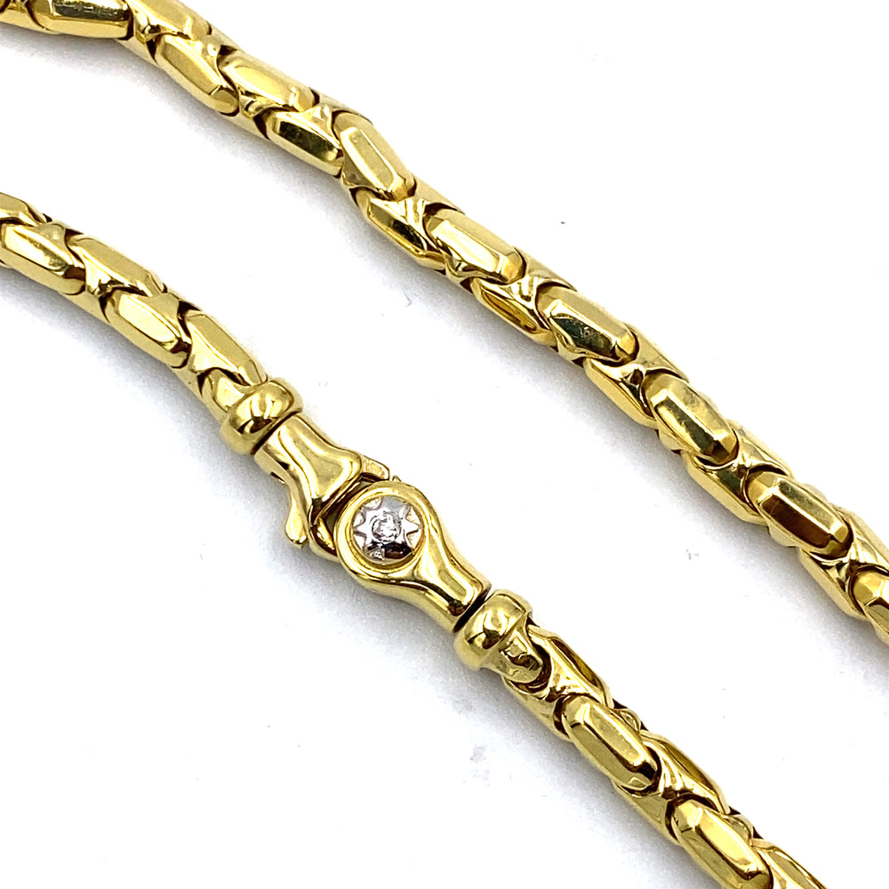 collana catena chimento oro giallo con diamante - siciliano gioielli