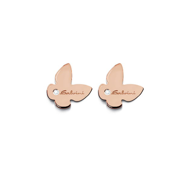 orecchini salvini farfalle i segni oro rosa diamante - siciliano gioielli 