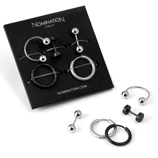 Orecchini Set 5 Orecchini Nomination Uomo Acciaio
