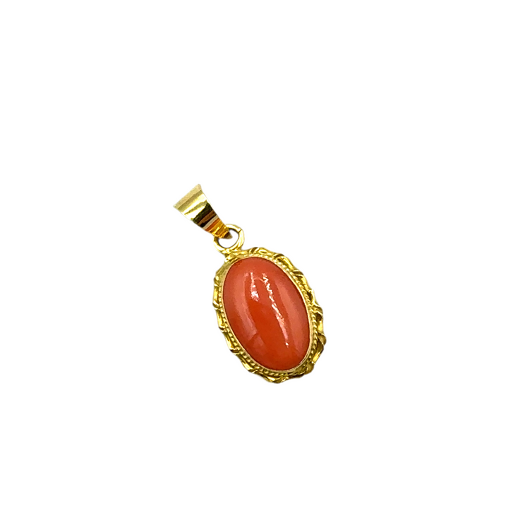 Coral and Gold pendant