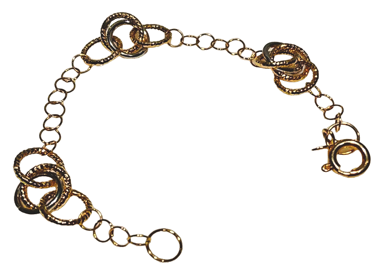 siciliano gioielli bracciale con anelli bicolore in oro 