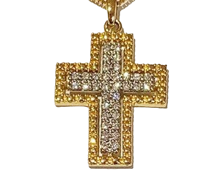 Miluna Two-Tone Cross Necklace