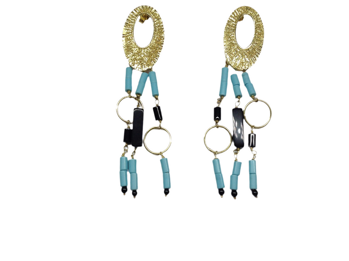 Turquoise Yellow Gold Earrings