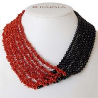 Rajola Twist Coral Onyx Necklace