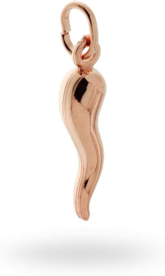 Pendente Cornetto  Argento Dorato Smaltato 1,5 cm