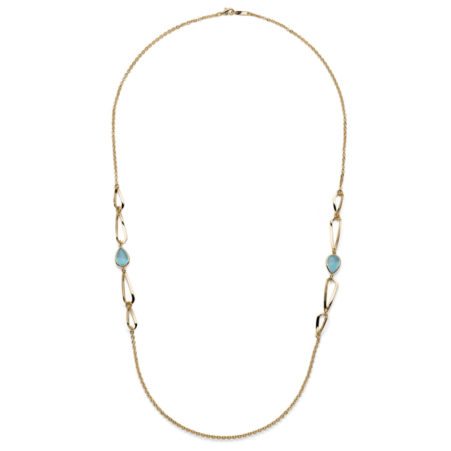 Collana Catena Lunga Joga goccia azzurra