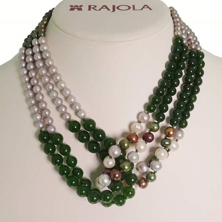 Rajola Link Green Jade Necklace