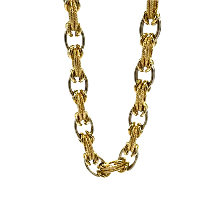 Collana Girocollo Oro Giallo Bianco