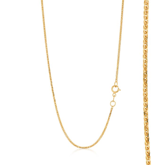 Collana Spighetta Quadrata  Oro Giallo 50 cm