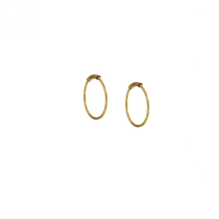Orecchini  Cerchi Oro Giallo Canna Liscia