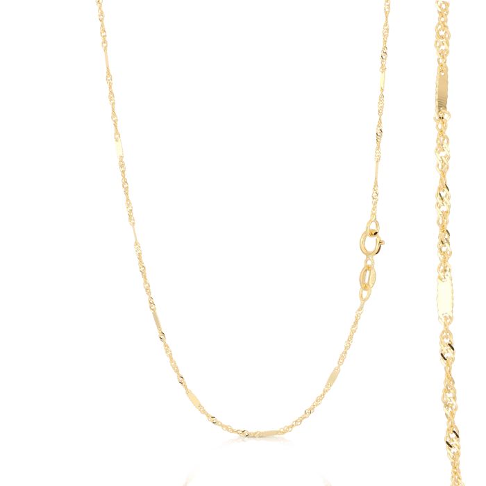Collana Maglia Singapore Alternata  Oro Giallo 50 cm