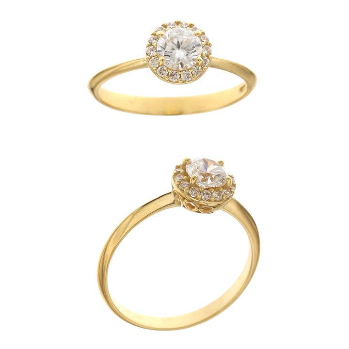 Yellow gold solitaire ring