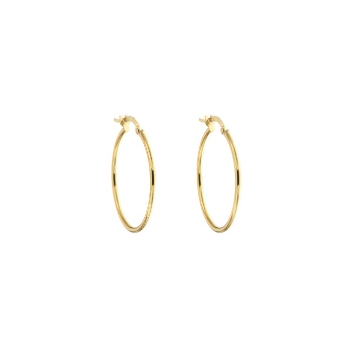 Square Yellow Gold Hoop Earrings