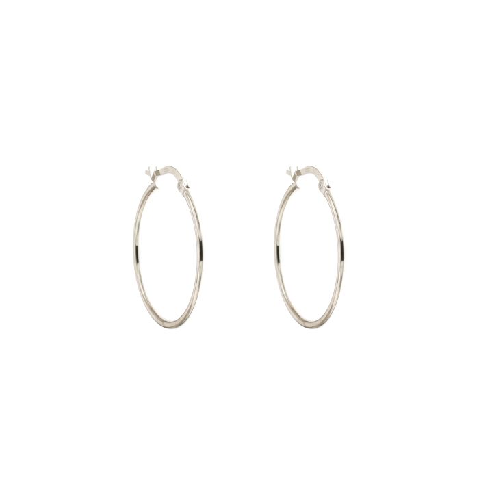 White Gold Hoop Earrings