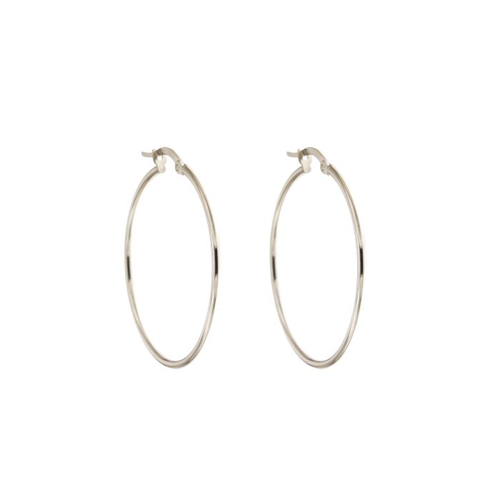 White Gold Hoop Earrings