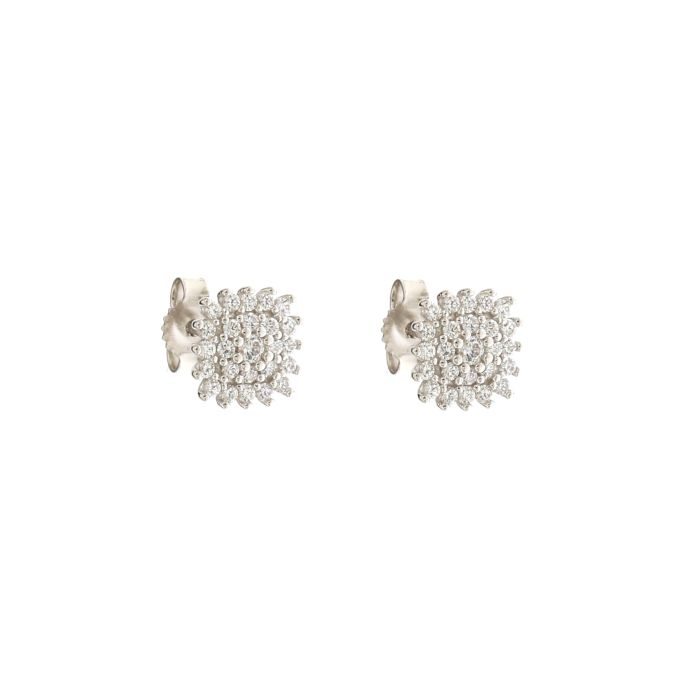 White Gold Square Earrings