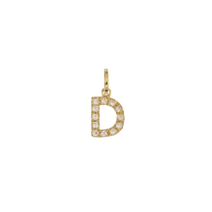 Letter Pendant in Yellow Gold Block Letters