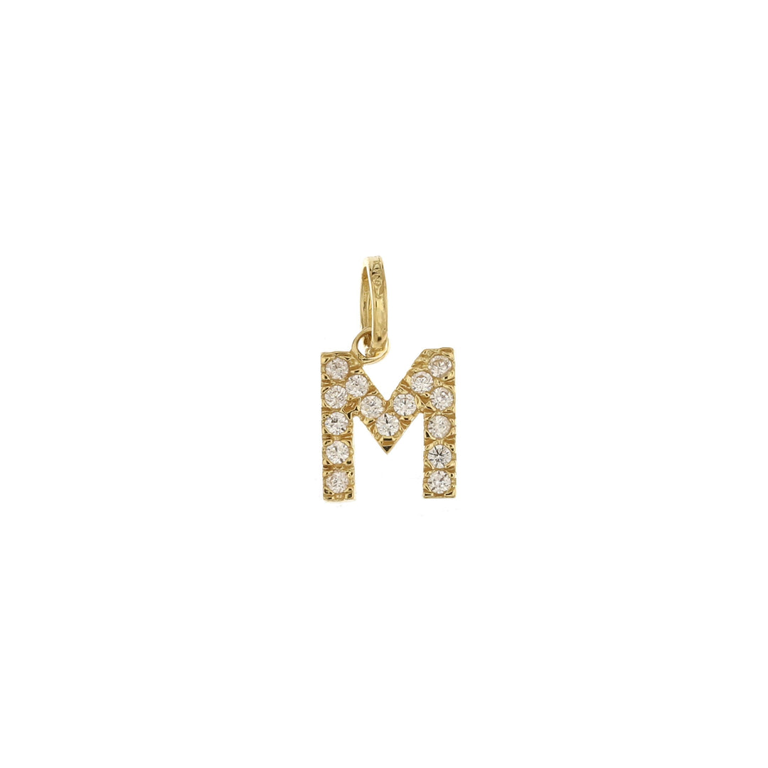 Letter Pendant in Yellow Gold Block Letters