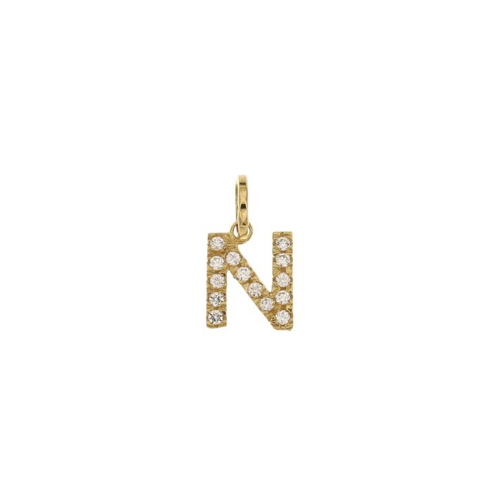 Letter Pendant in Yellow Gold Block Letters