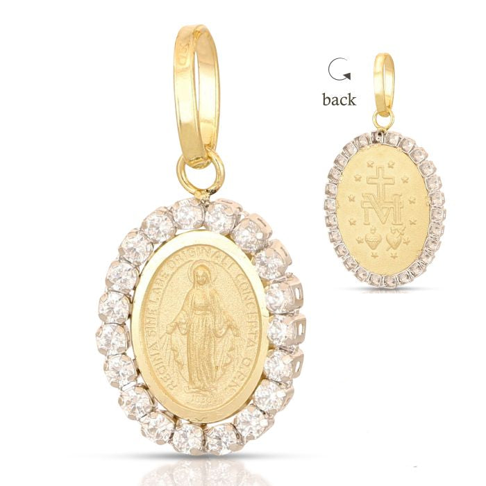 Pendente Sacro Madonna Miracolosa Zirconi