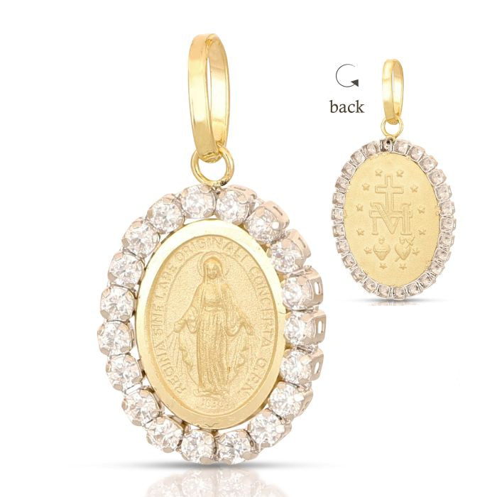 Pendente Sacro Madonna Miracolosa Zirconi