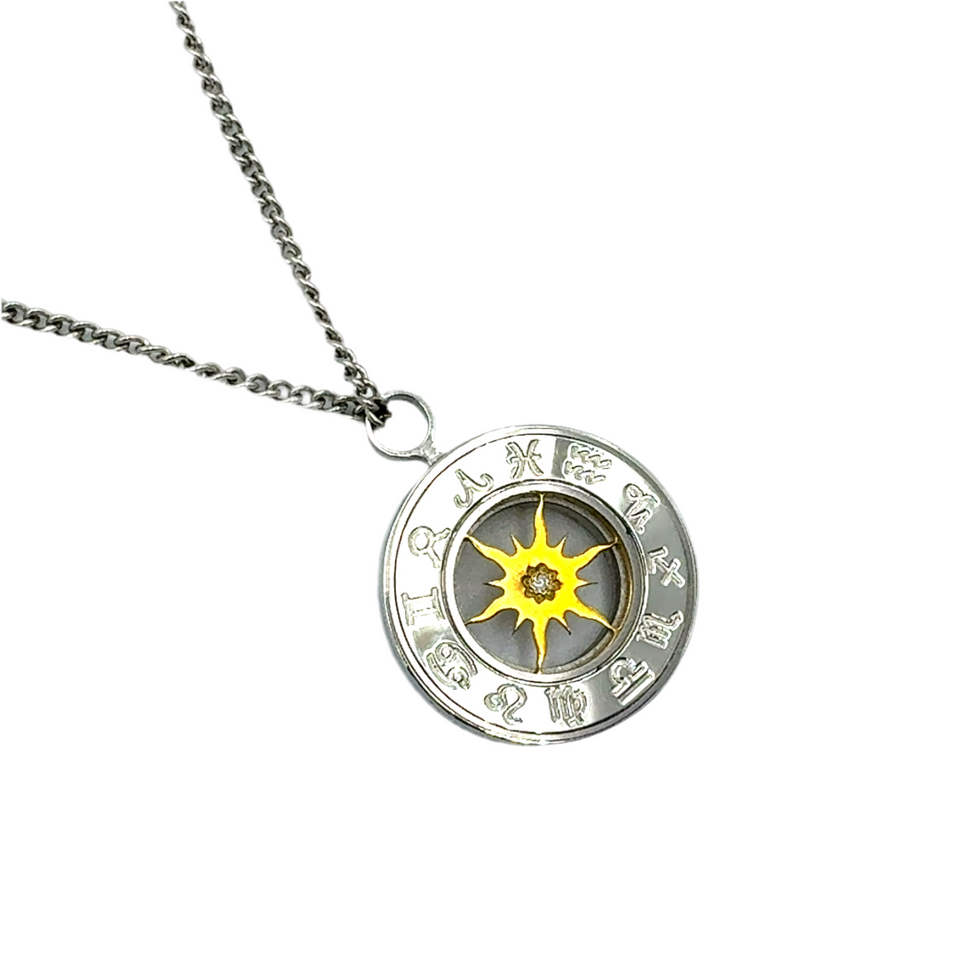 Compass Rose Pendant with Diamond