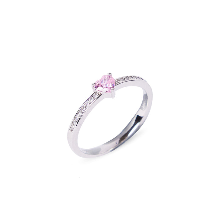 Anello Discesina Cuore Rosa  Zirconi  Anellissimi