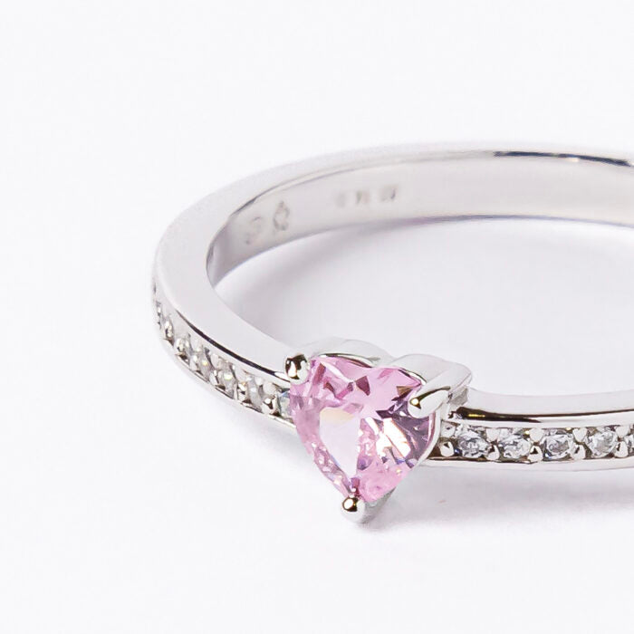Anello Discesina Cuore Rosa  Zirconi  Anellissimi