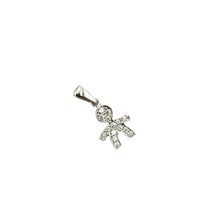 White Gold Zirconia Boy Pendant