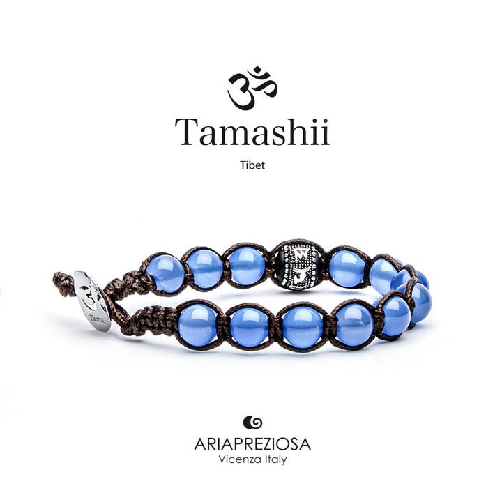 Bracciale Tamashii Ruota della Preghiera Agata Blu