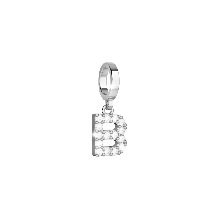 Charm My  Alphabet  in Argento con Cristalli