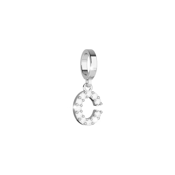 Charm My  Alphabet  in Argento con Cristalli