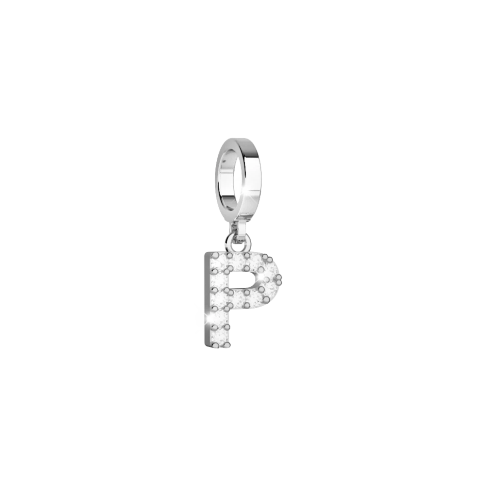 Charm My  Alphabet  in Argento con Cristalli