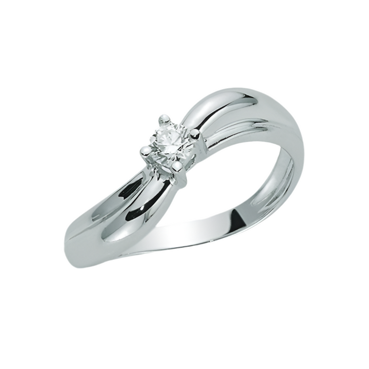 Miluna Solitaire Ring in White Gold