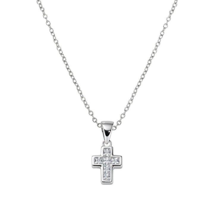 Necklace Amen Cross in the Sun with Zircons