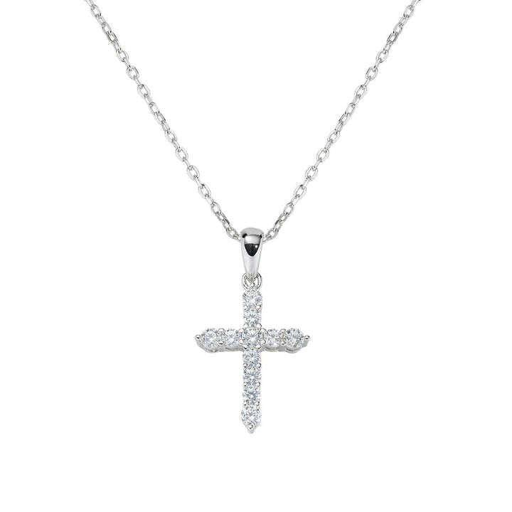 Necklace Amen Cross in the Sun with Zircons