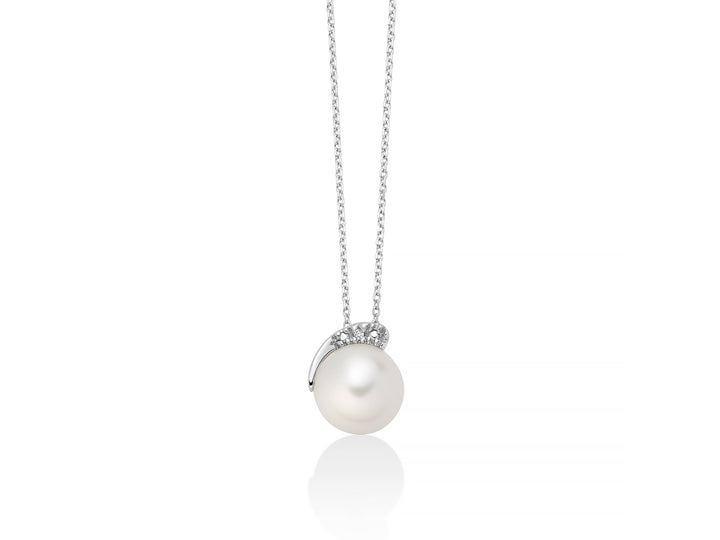 Collana Oro Bianco con Perla Miluna