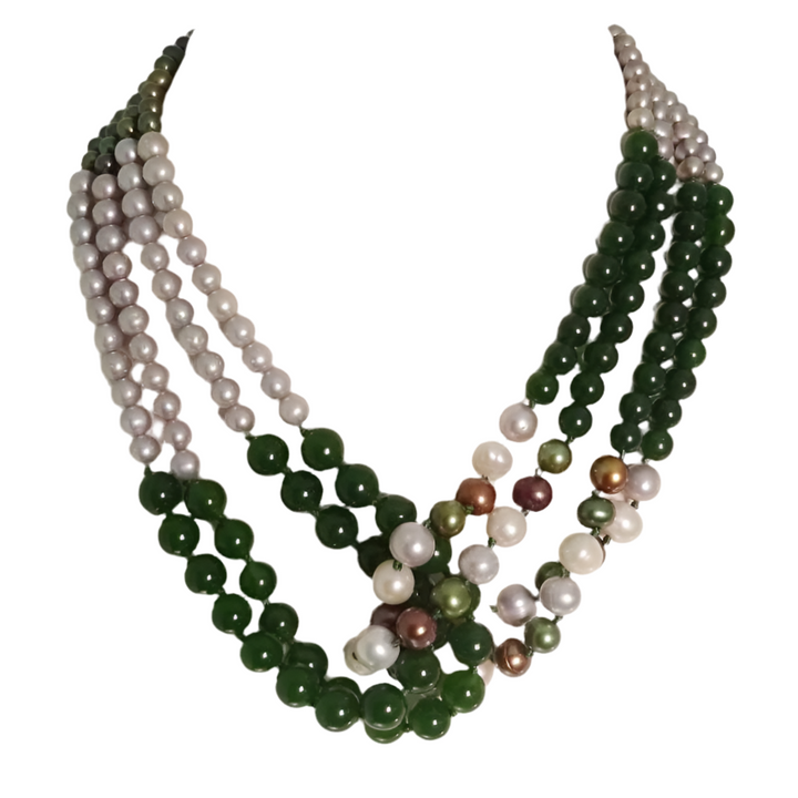 Collana Rajola Link Giada Verde