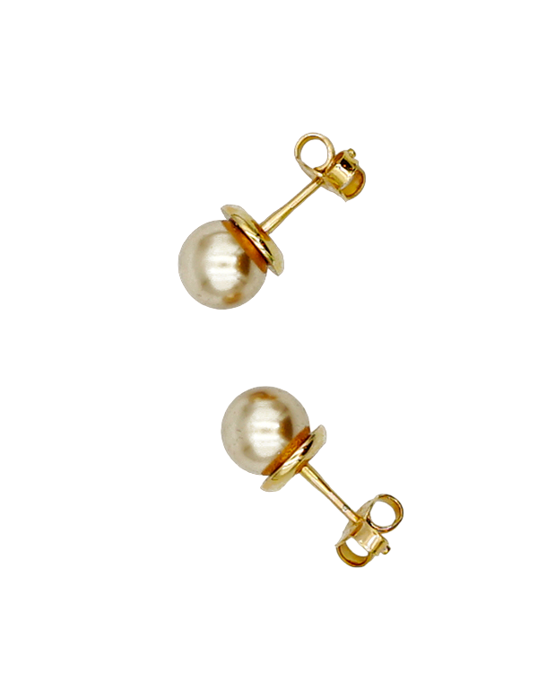 orecchini rebecca in acciaio dorato e perle - siciliano gioielli 