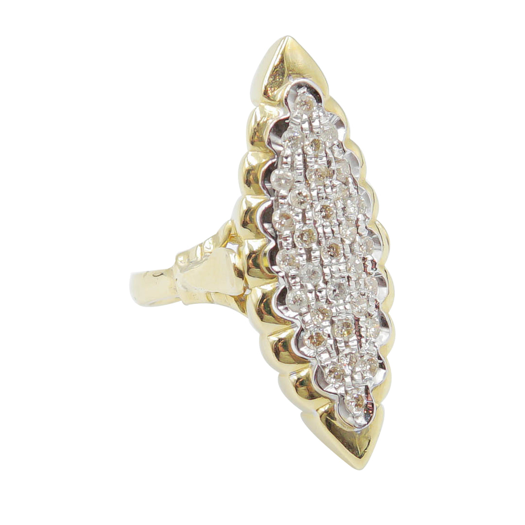 anello  spoletta oro giallo  e diamanti - siciliano  gioielli 