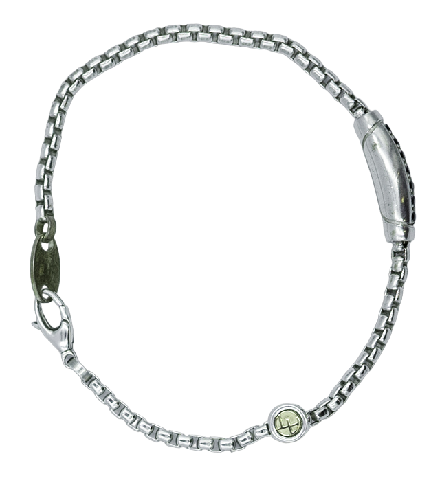 bracciale in argento rebecca  con zaffiri neri - siciliano gioielli 