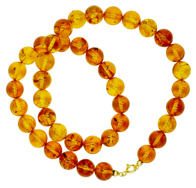 siciliano gioielli collana ambra con chiusura ad anello in oro giallo 