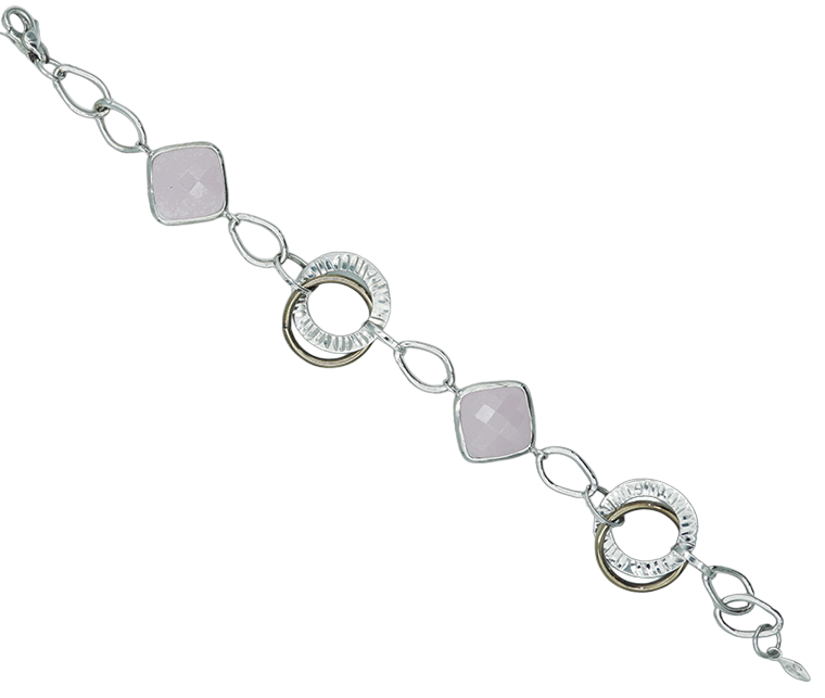 bracciale in argento con cerchi e rombi cenzi claudio - siciliano gioielli