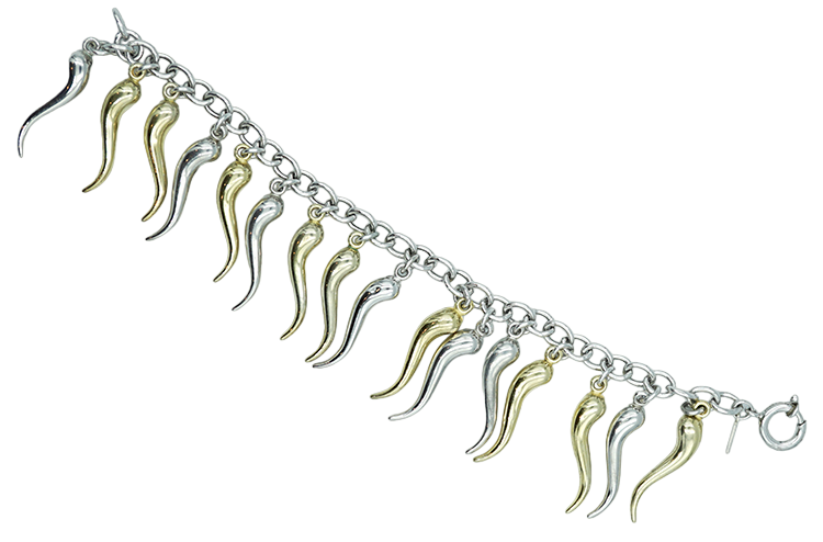 bracciale facco in argento con charms - siciliano gioielli