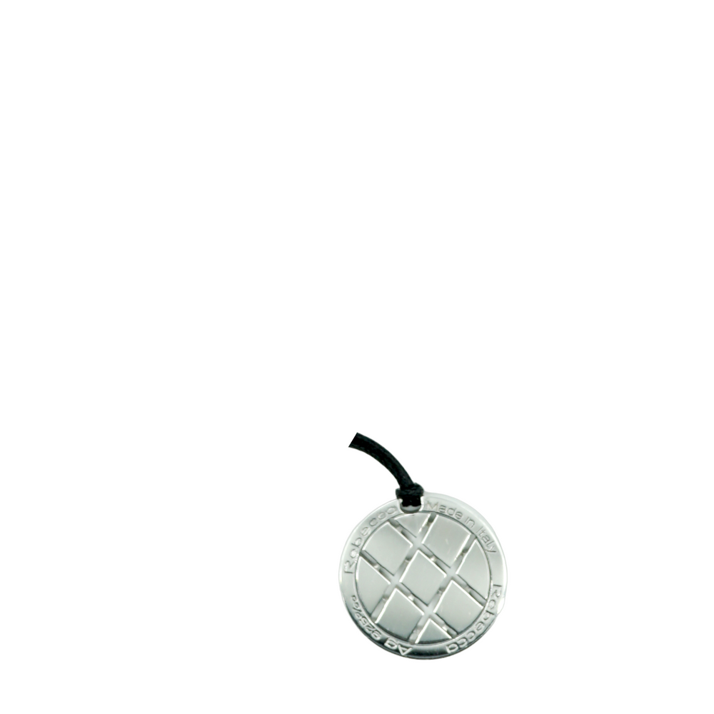 rebecca pendente collezione melrose in bronzo rodiato con medaglia traforata - siciliano gioielli 