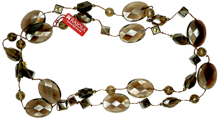 collana lunga da donna in quarzo fumè collezione norma - siciliano gioielli 
